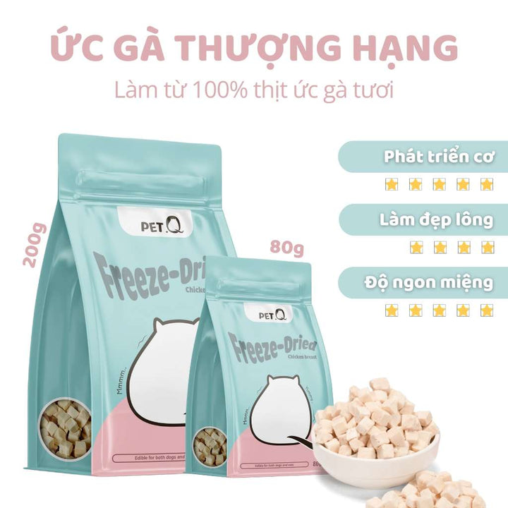 Snack Đông Khô Cho Chó Mèo PetQ, 200g