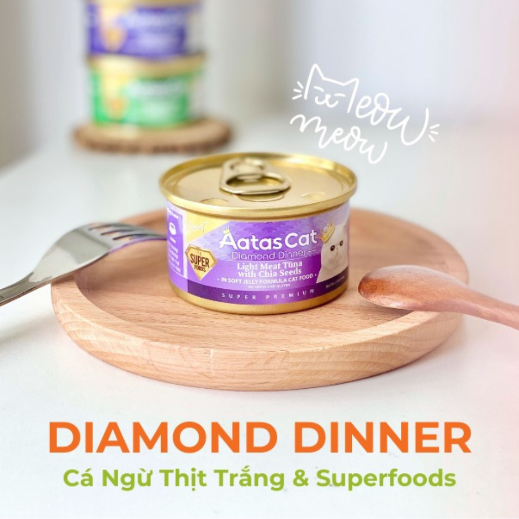 Pate Aatas Diamond Cao Cấp Mèo Mọi Lứa Tuổi Lon 80G