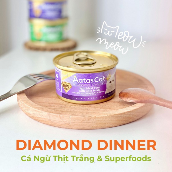 Pate Aatas Diamond Cao Cấp Mèo Mọi Lứa Tuổi Lon 80G