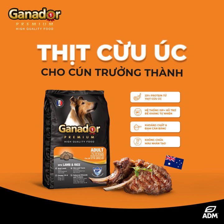 [Combo 2 Gói] Hạt Ganador Cho Chó Mọi Lứa Tuổi – Nhiều Vị Ngon, Túi 3Kg