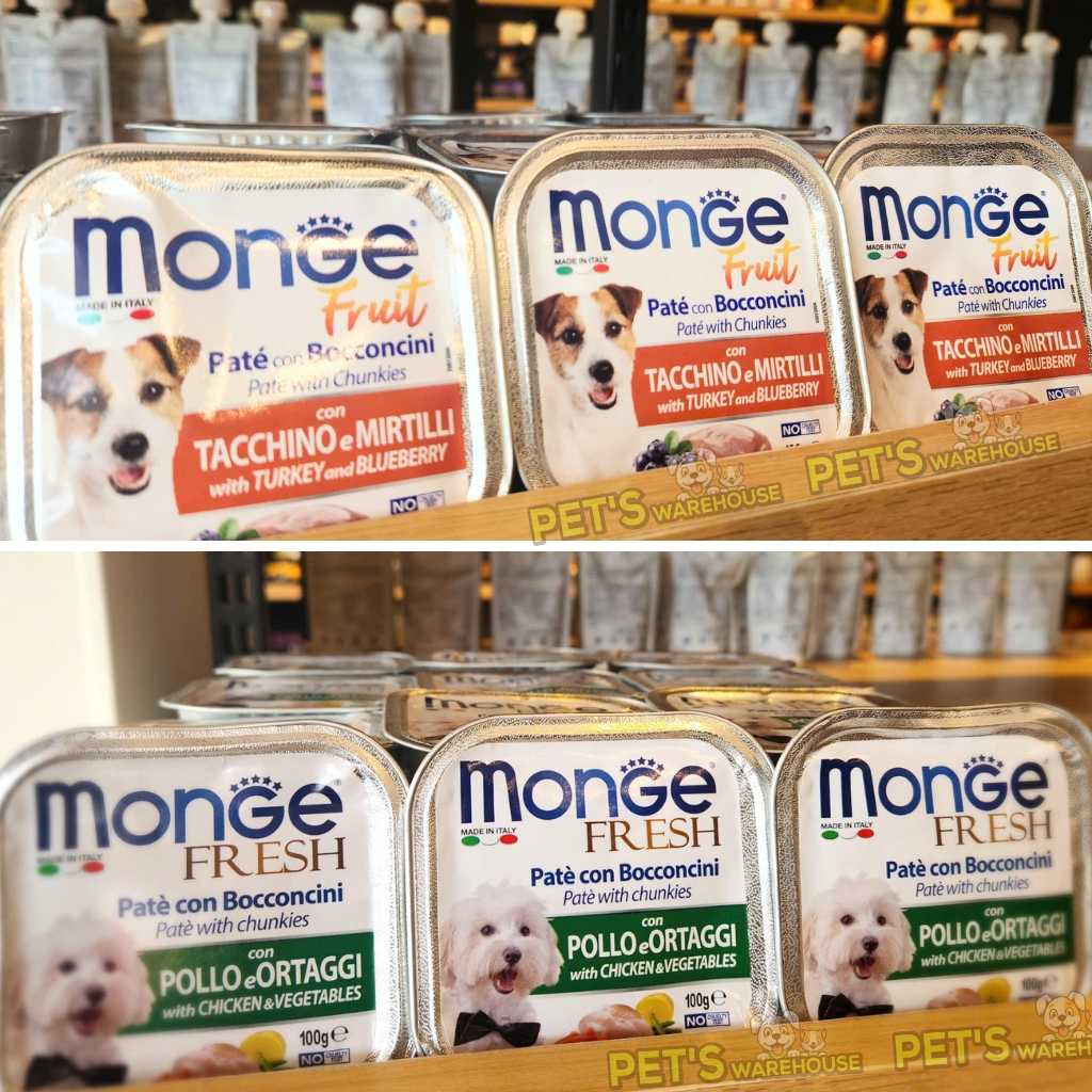 [Combo 24 hộp] Pate cho chó Monge nhiều vị, nhập khẩu từ Ý, 100g