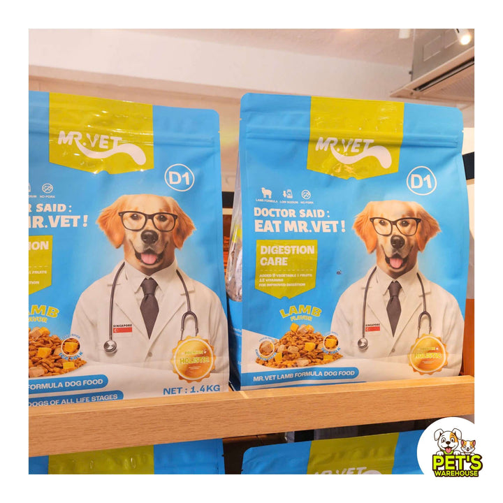Hạt Mr.Vet D1 Hỗ Trợ Tiêu Hóa Cho Chó Mọi Lứa Tuổi, Công Thức Thịt Cừu Non, Túi 1.4Kg