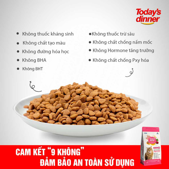 [1KG] Hạt Today's Dinner Mèo Mọi Lứa Tuổi