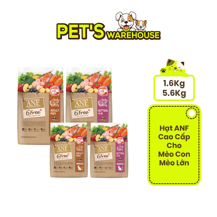 [1.6KG - 5.6KG] Hạt Anf 6Free+ Cao Cấp Mèo