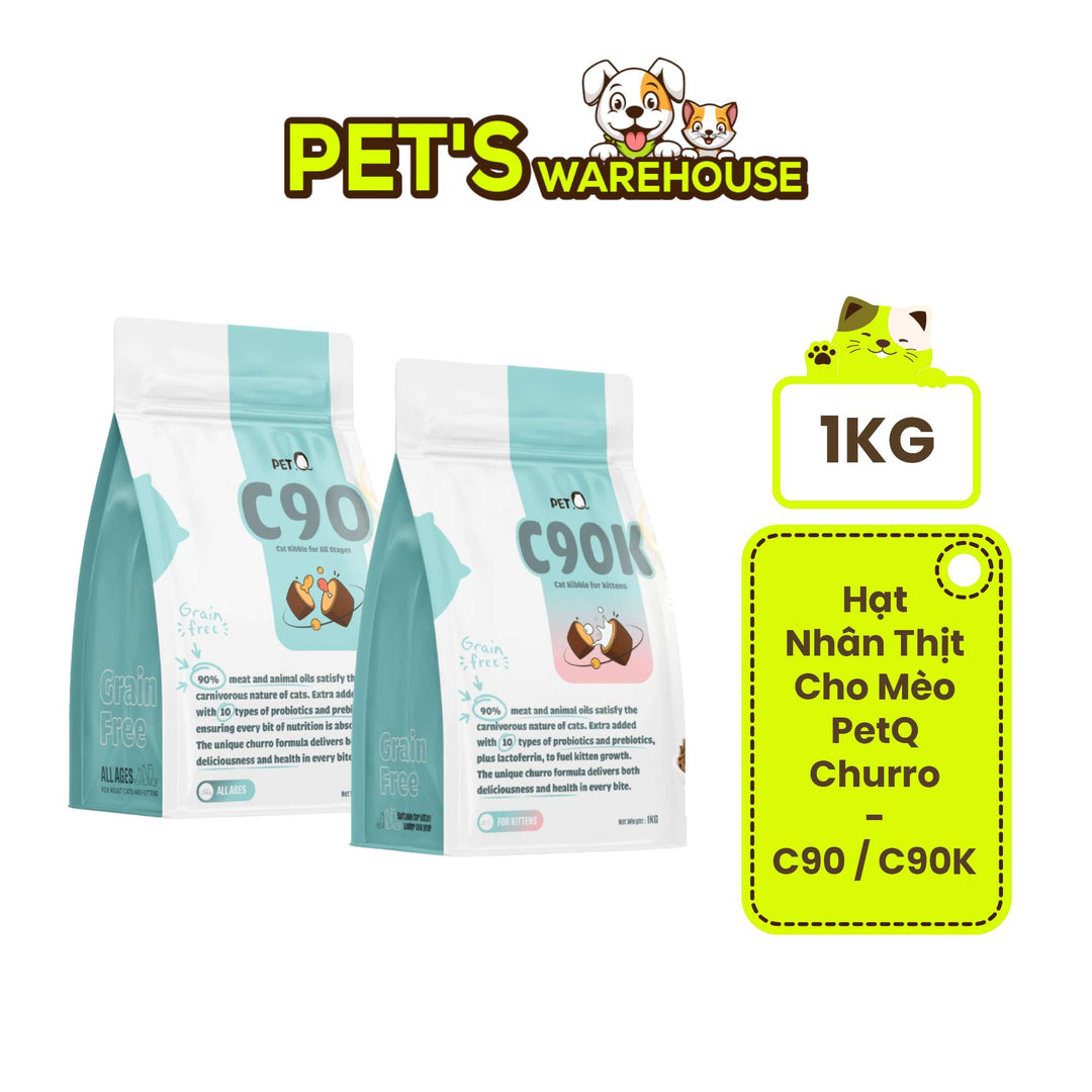[1KG] Hạt Nhân Thịt Cho Mèo PetQ Churro Mèo Mọi Lứa Tuổi