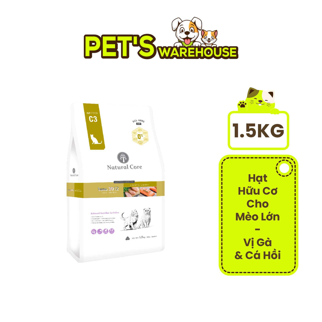[1.5KG] Hạt Hữu Cơ Natural Core Mèo Trưởng Thành | Pet's Warehouse