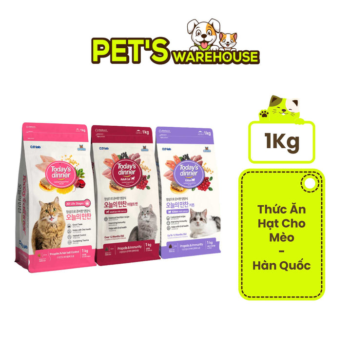 [1KG] Hạt Today's Dinner Mèo Mọi Lứa Tuổi