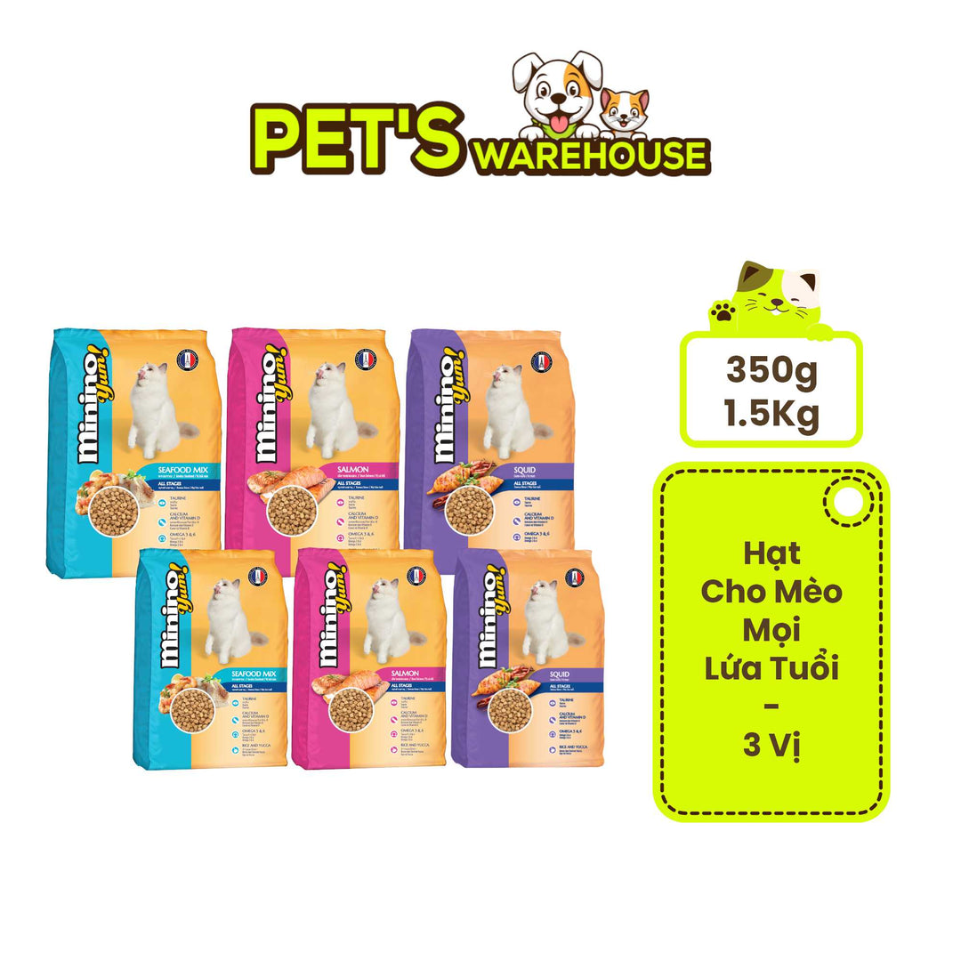 [350G - 1.5KG] Hạt Minino Yum Mèo Mọi Lứa Tuổi | Pet's Warehouse