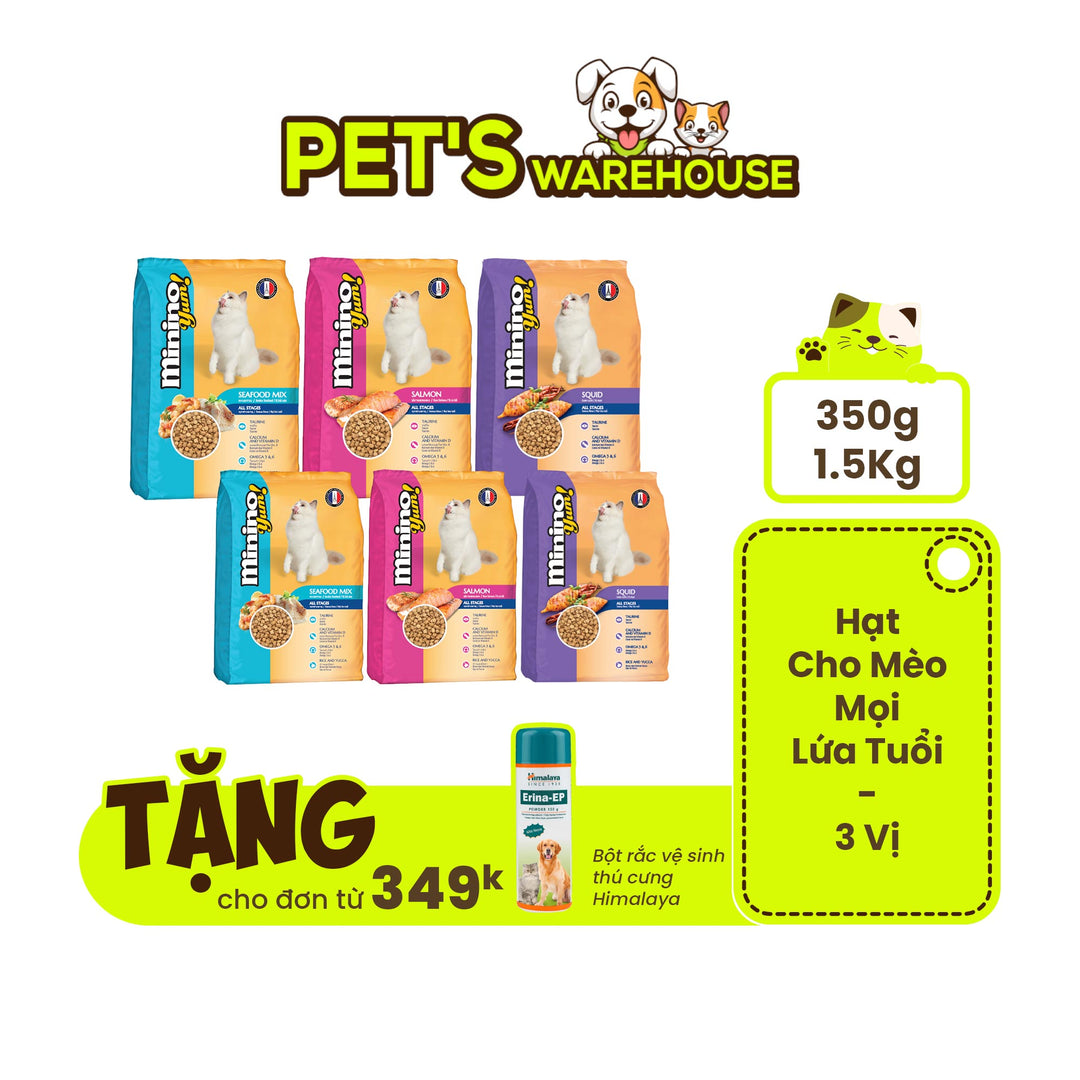 [350G - 1.5KG] Minino Yum Cat Food for All Ages | Pet's Warehouse