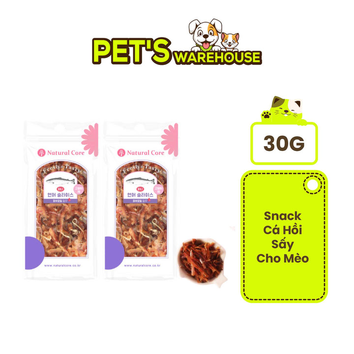 [30G] Snack Natural Core Cá Hồi Sấy Mèo Mọi Lứa Tuổi | Pet's Warehouse