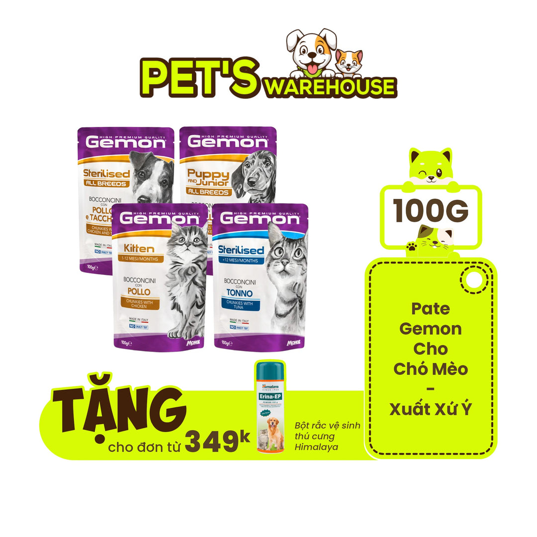 Pate Gemon High Premium Quality Cho Chó & Mèo, Gói 100g