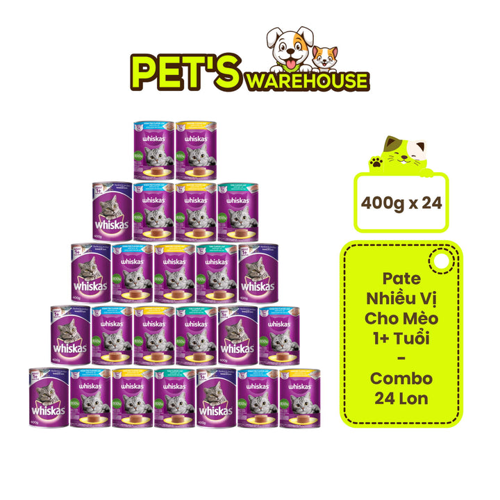[Thùng 24 Lon] Pate Whiskas Mèo Trưởng Thành 400G