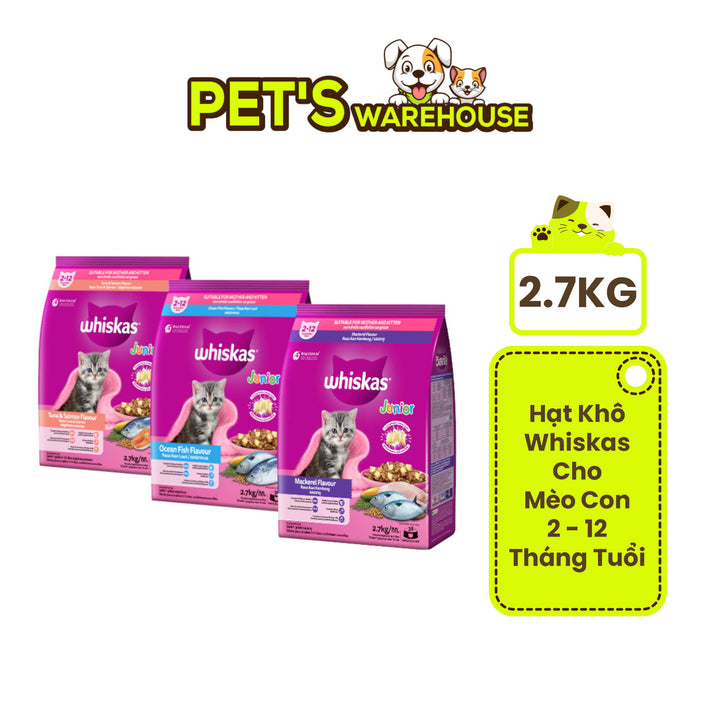 [2.7KG] Hạt Whiskas Mèo Con 2-12 Tháng