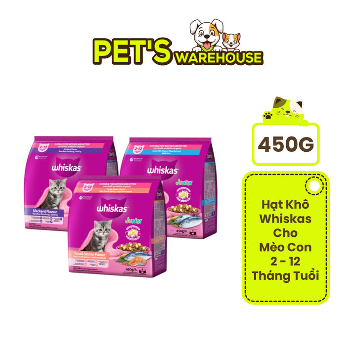 [450G] Hạt Whiskas Mèo Con 2-12 Tháng