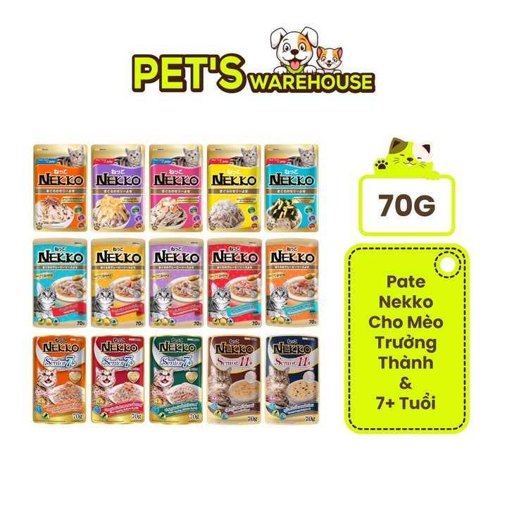 Pate mèo trưởng thành Nekko, Thái Lan, gói 70g | Pet's Warehouse