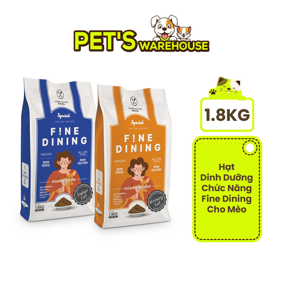 Hạt Dinh Dưỡng Chức Năng Fine Dining Cho Mèo Trưởng Thành, Túi 1.8Kg