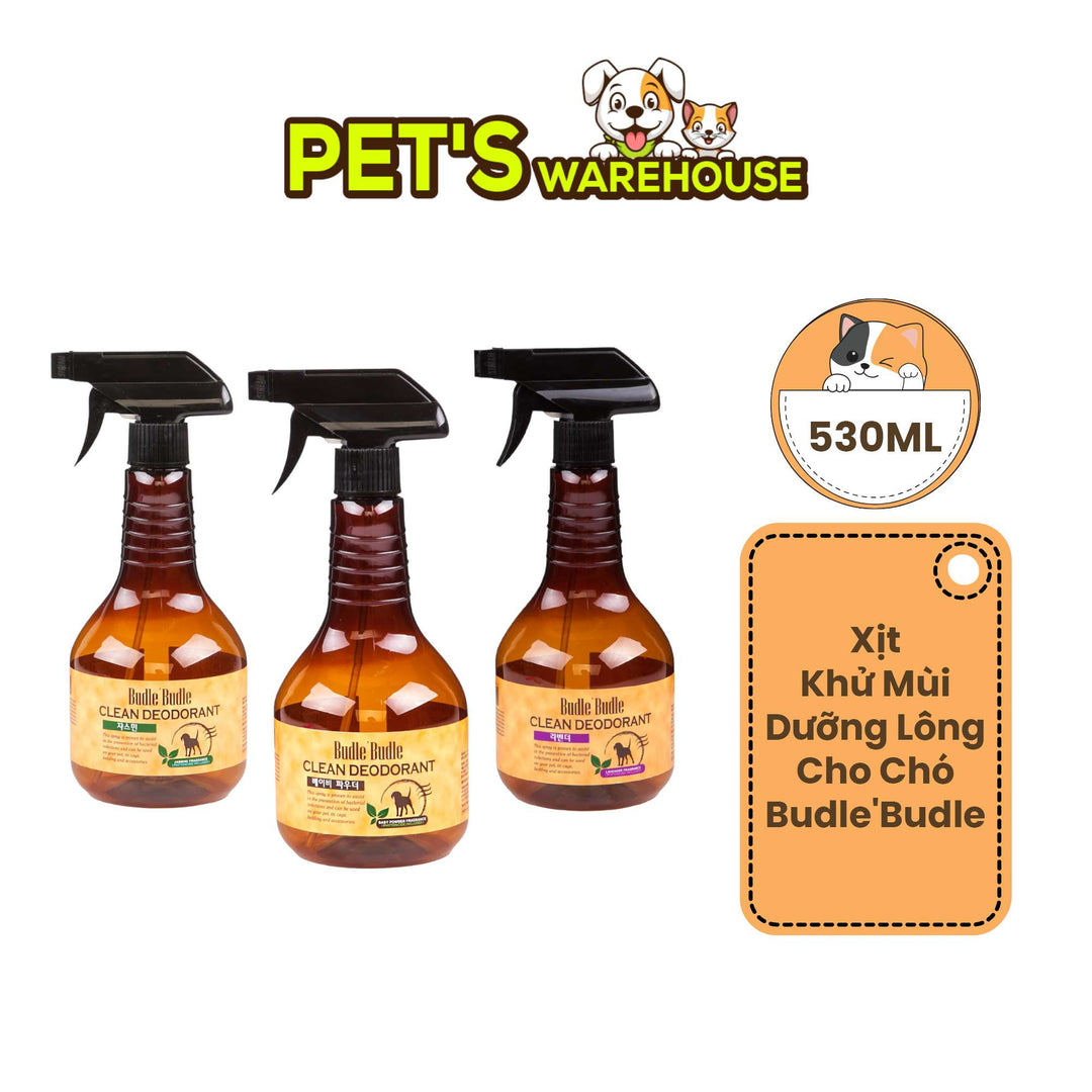 Xịt Khử Mùi Dưỡng Lông Chó Budle'Budle, 530ML