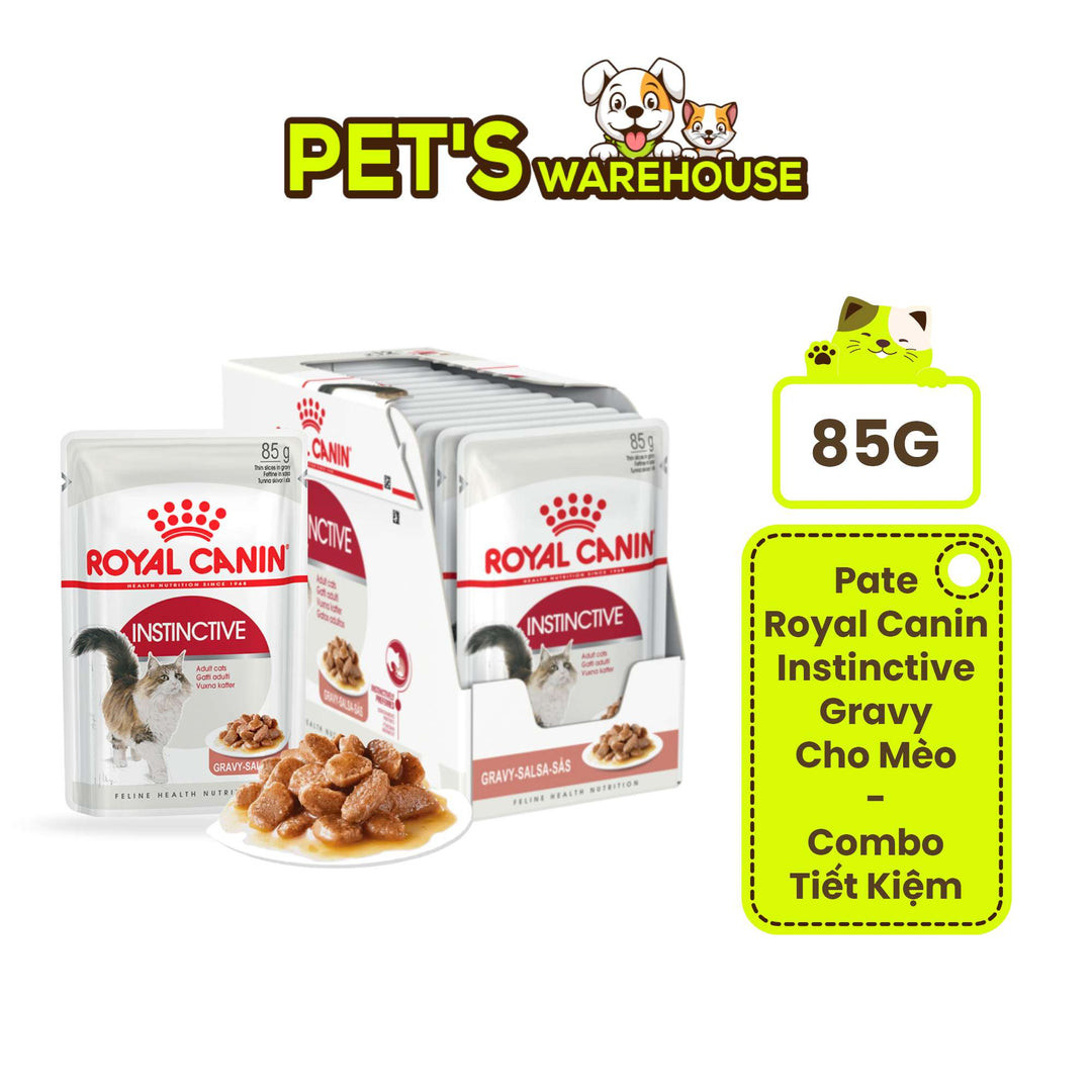 [Combo 3 - 12 Gói] Gói Pate Mèo Trưởng Thành Royal Canin Instinctive Gravy, Gói 85g