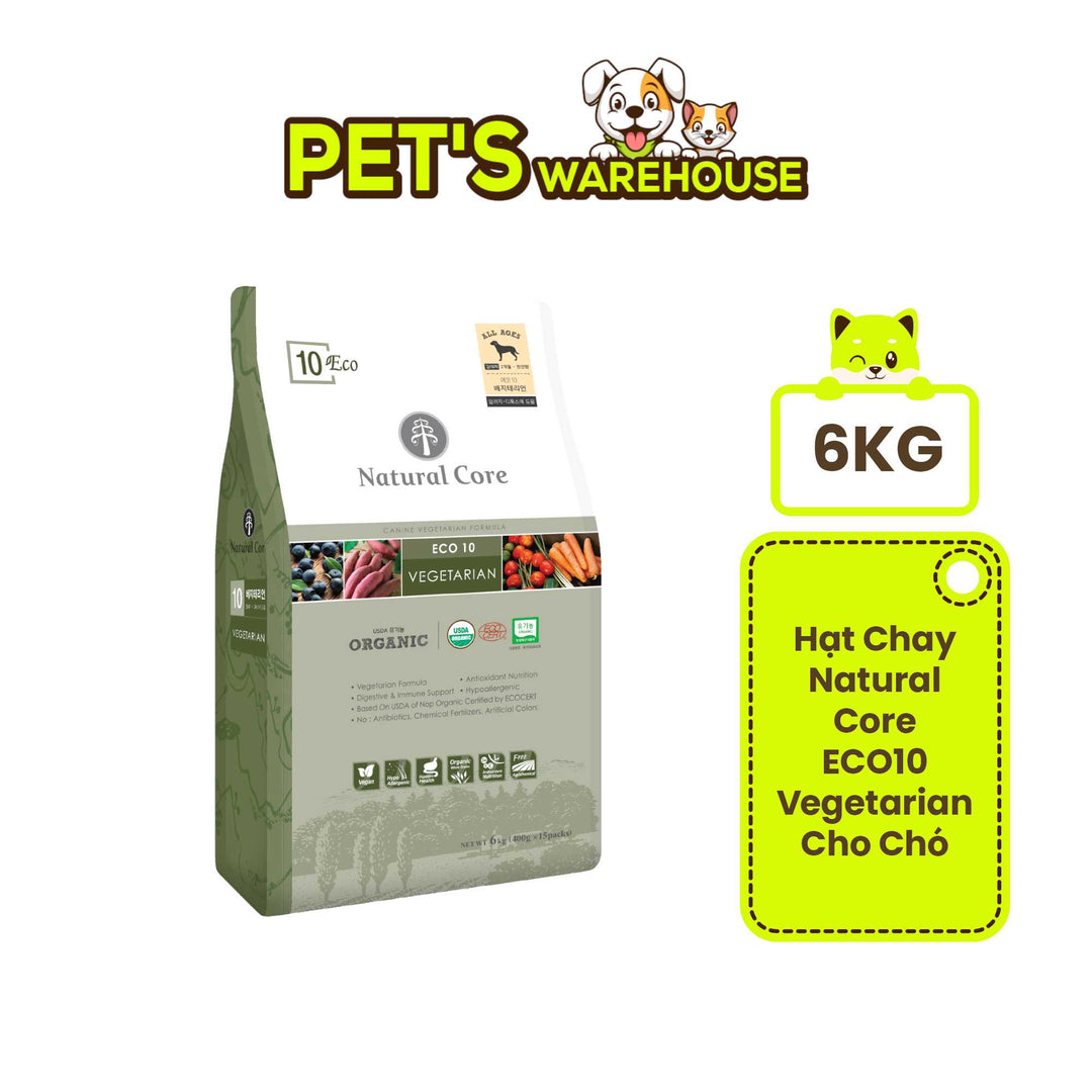 [6KG] Hạt Chay Cho Chó Natural Core ECO10, Hạt Hữu Cơ An Toàn