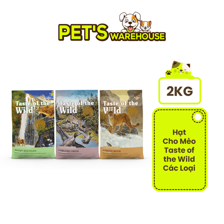 [2KG] Hạt Cho Mèo Taste of the Wild Các Loại, Chọn Vị Theo Nhu Cầu Boss