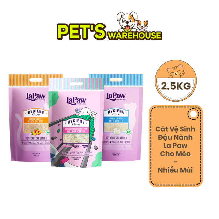 Cát Vệ Sinh Đậu Nành Mix Sắn Cao Cấp La Paw Cho Mèo, Mùi Kẹo Lollipop, 8L / 2.5Kg
