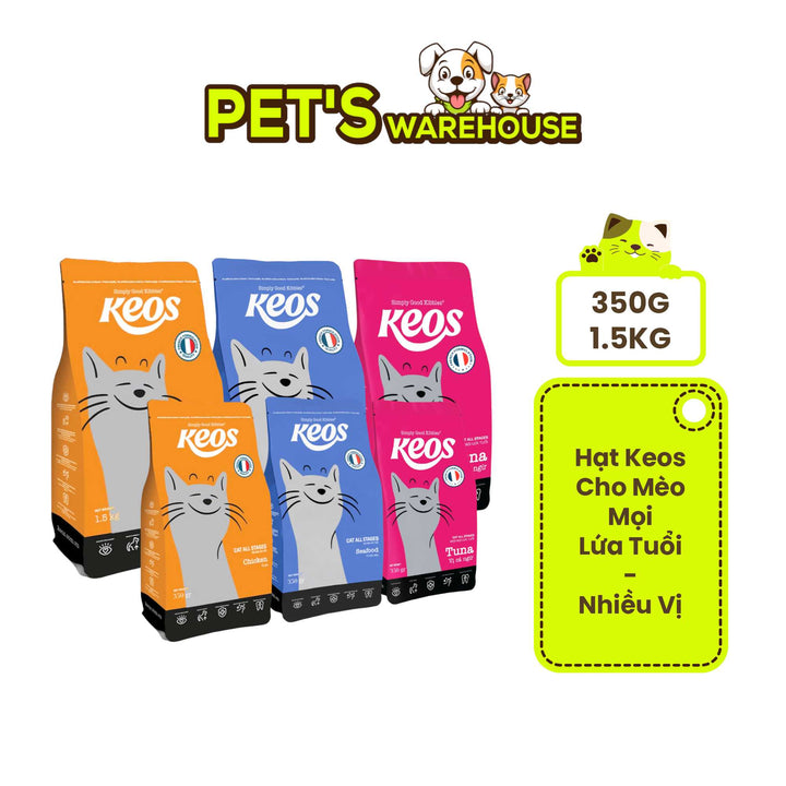 [350g - 1.5Kg] Hạt Keos Cho Mèo Mọi Lứa Tuổi, Nhiều Vị