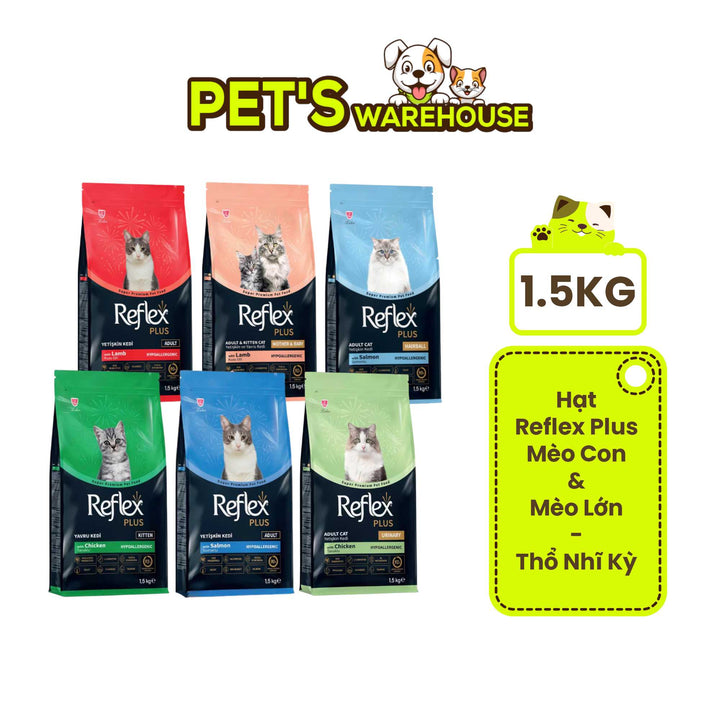 Hạt Reflex Plus Thổ Nhĩ Kỳ cho mèo mọi lứa tuổi, 1.5kg