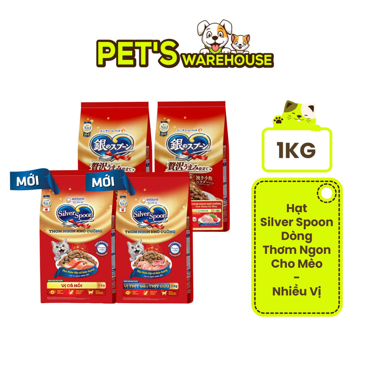Hạt Silver Spoon (Nhật Bản) Cho Mèo Mọi Lứa Tuổi, Dòng Thơm Ngon, Túi 1Kg