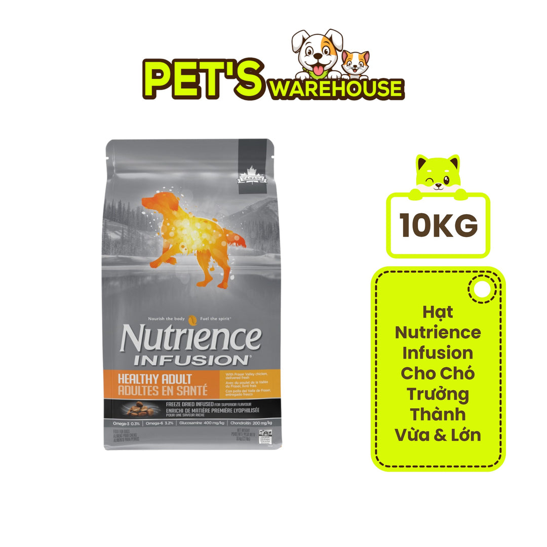 [10Kg] Hạt Nutrience Infusion Cho Chó Trưởng Thành Cỡ Vừa & Lớn, Thịt Gà & Rau Củ Quả Tự Nhiên