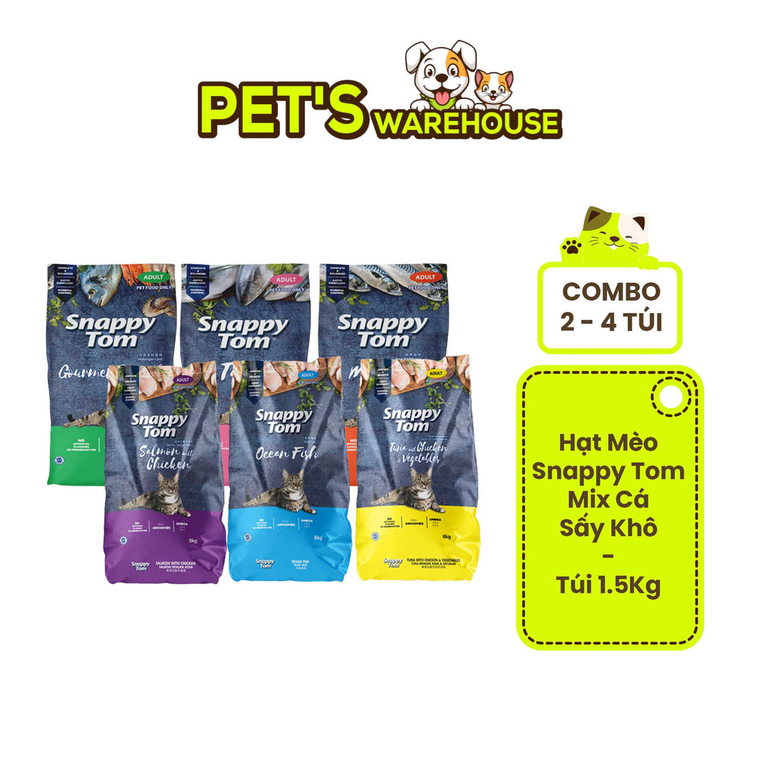 [Combo 2 - 4 túi] Hạt Snappy Tom Mèo, 1.5KG
