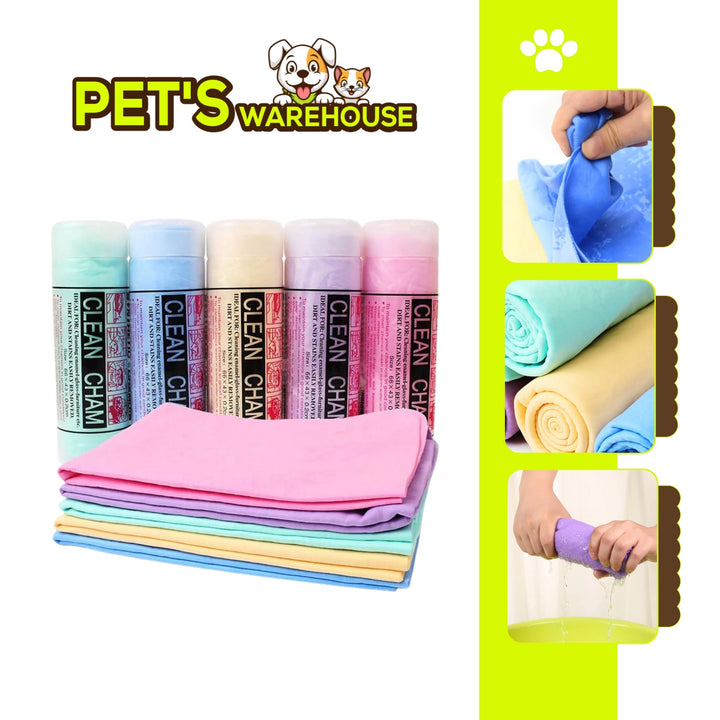 Khăn Tắm Siêu Thấm Hút Cho Chó Mèo, Có Hộp Đựng, Size Lớn 66cm x 43cm, Nhiều Màu (Giao Ngẫu Nhiên)
