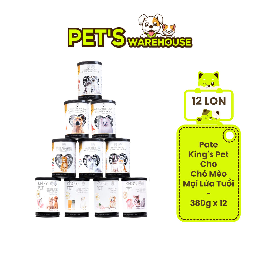 [Combo 12 lon] Pate King's Pet Chó Mèo Mọi Lứa Tuổi 380G