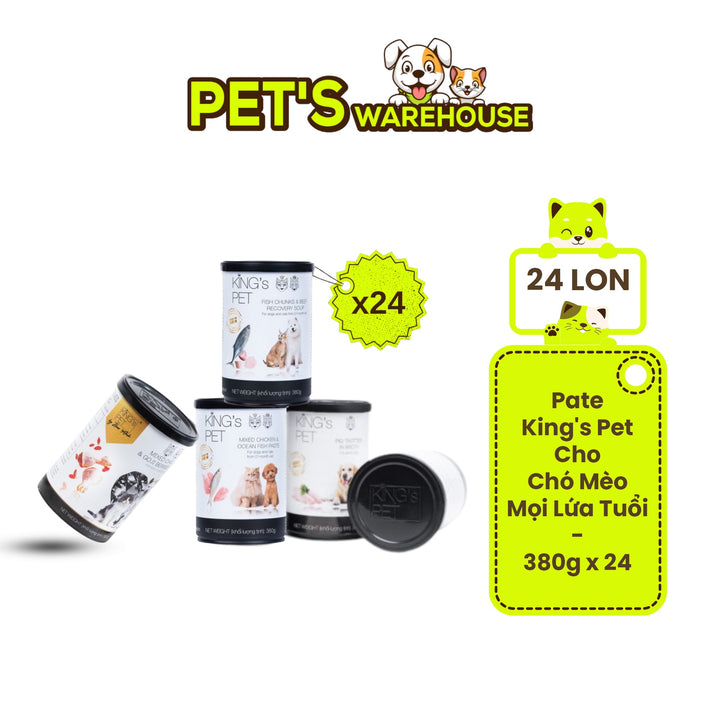 [Combo 24 lon] Pate King's Pet Chó Mèo Mọi Lứa Tuổi 380G