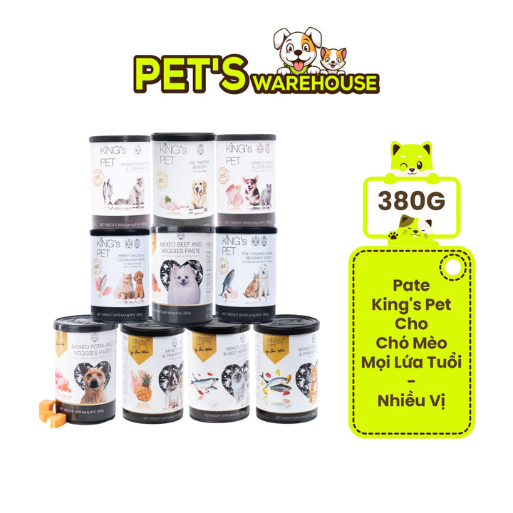 [Combo 4 lon] Pate King's Pet Chó Mèo Mọi Lứa Tuổi 380G