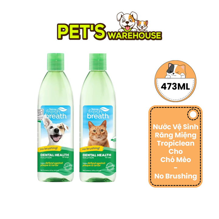 Nước Vệ Sinh Răng Miệng Cho Chó Mèo Tropiclean Fresh Breath, 473ml