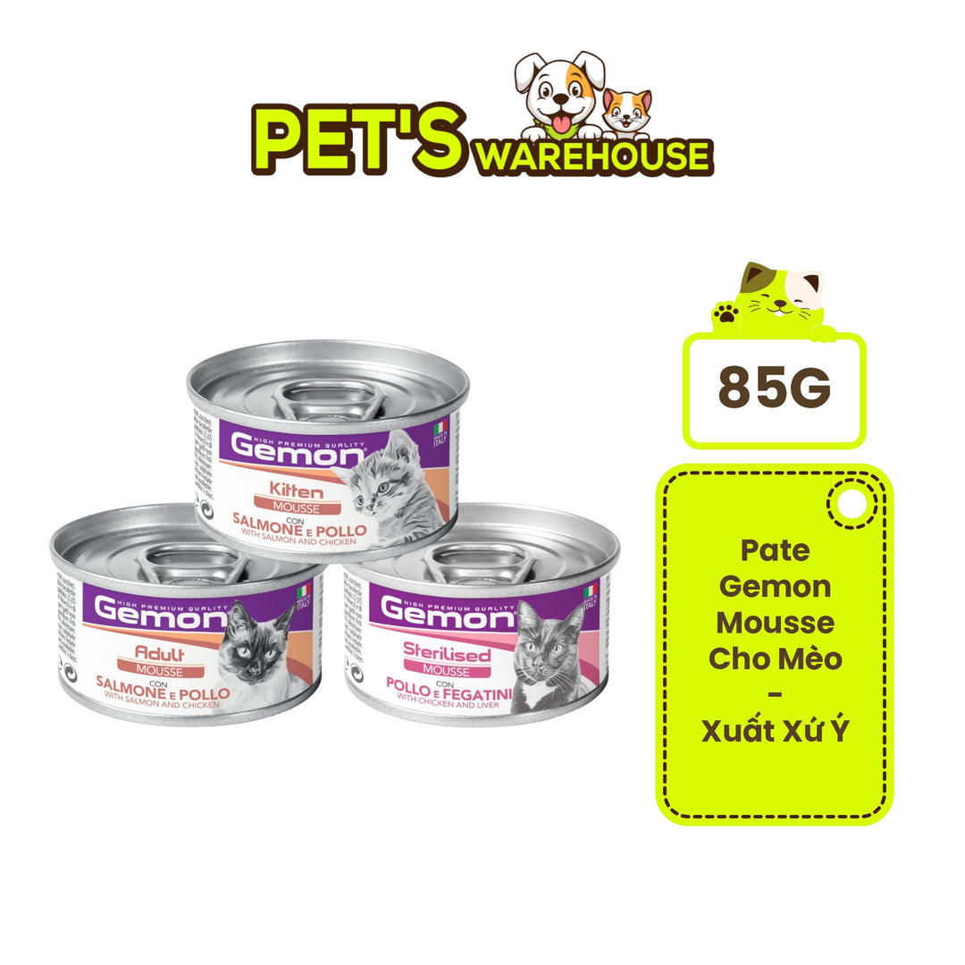 Pate Gemon High Premium Quality Cho Mèo Con & Mèo Lớn, Lon 85g