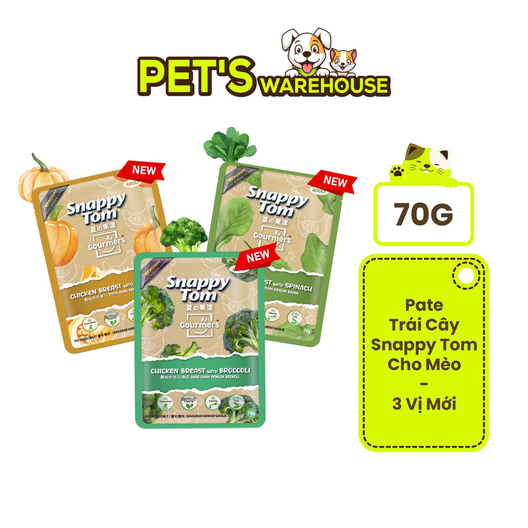 Pate Trái Cây Snappy Tom Cho Mèo, Hương Vị Mới, Gói 70g