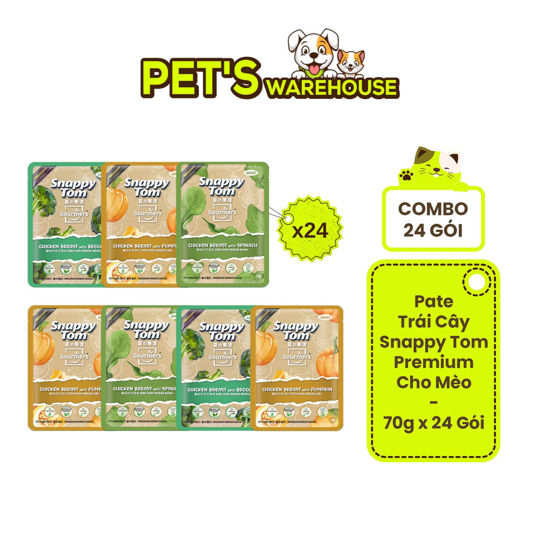 [Combo 24 Gói] Pate Snappy Tom Cho Mèo, Gourmers Series, Phiên Bản Trái Cây Mới, Gói 70g