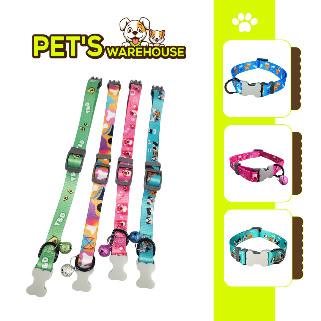 Vòng Cổ T&D Diamonds Lucky Cho Chó Mèo, Có Chuông Lục Lạc, Đa Dạng Mẫu / Màu / Size