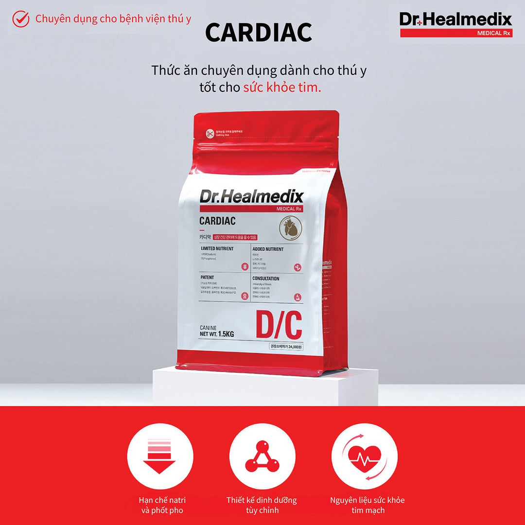 Hạt Cho Chó DR. HEALMEDIX CARDIAC (D/C) - HỖ TRỢ TIM MẠCH, Túi 1.5Kg