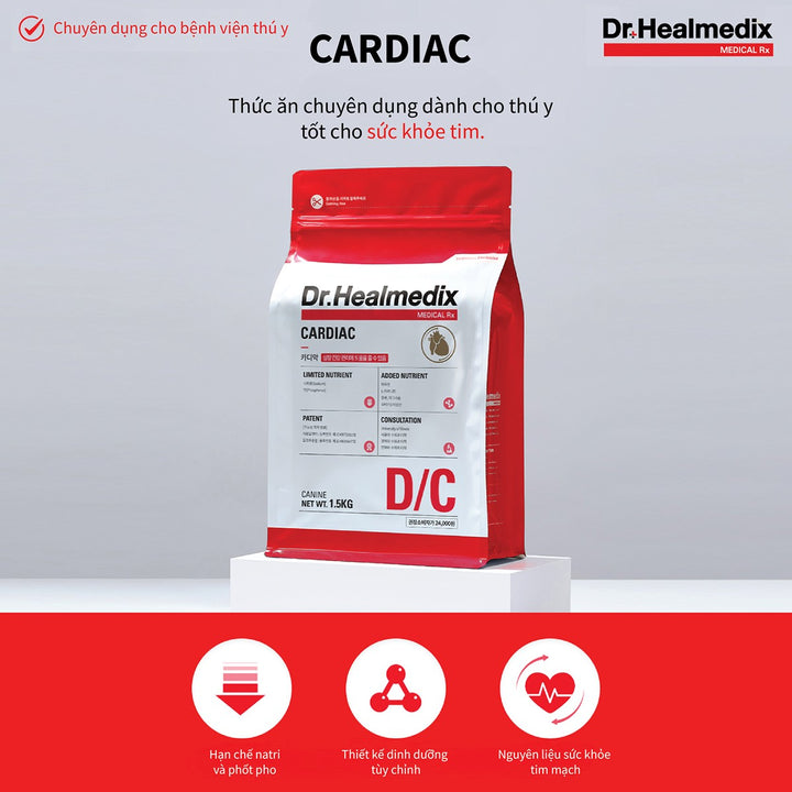 Hạt Cho Chó DR. HEALMEDIX CARDIAC (D/C) - HỖ TRỢ TIM MẠCH, Túi 1.5Kg
