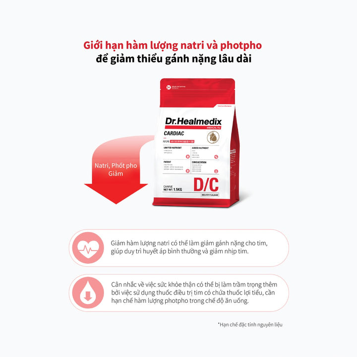 Hạt Cho Chó DR. HEALMEDIX CARDIAC (D/C) - HỖ TRỢ TIM MẠCH, Túi 1.5Kg