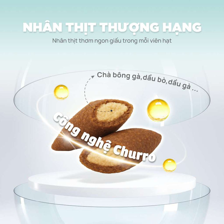 [1KG] Hạt Nhân Thịt Cho Mèo PetQ Churro Mèo Mọi Lứa Tuổi