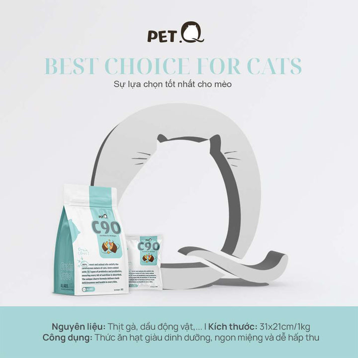 [1KG] Hạt Nhân Thịt Cho Mèo PetQ Churro Mèo Mọi Lứa Tuổi