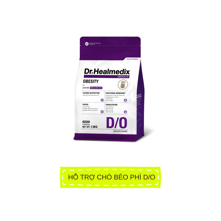 Hạt Cho Chó DR.HEALMEDIX OBESITY (D/O) - HỖ TRỢ CHÓ BÉO PHÌ , Túi 1.5Kg