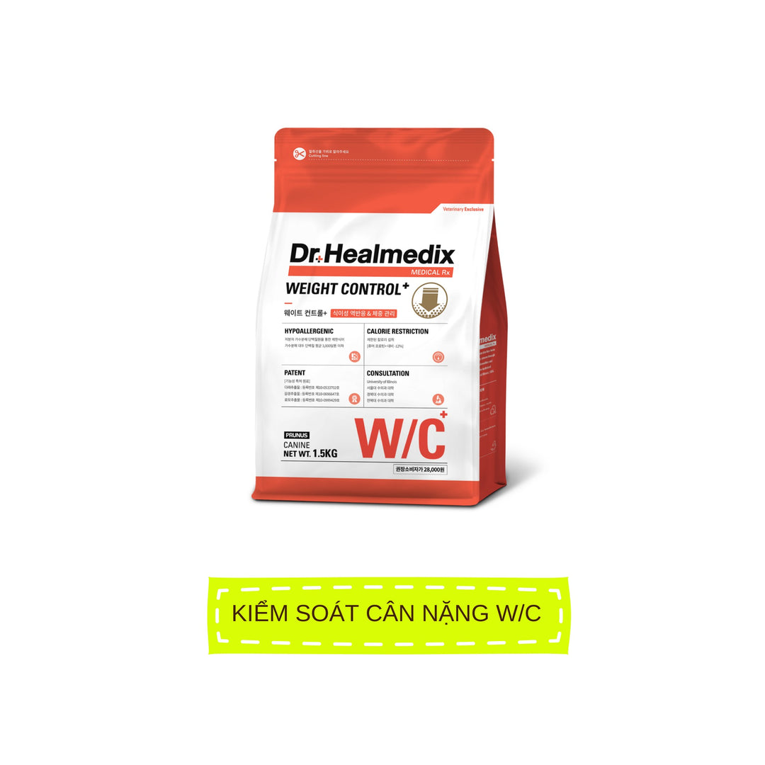 Hạt Cho Chó DR.HEALMEDIX WEIGHT CONTROL (W/C) - KIỂM SOÁT CÂN NẶNG , Túi 1.5Kg