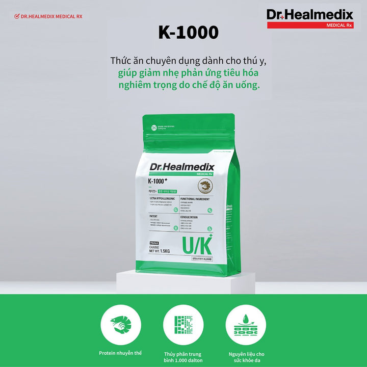 Hạt Cho Chó DR.HEALMEDIX K-1000+ (U/K) - CHỐNG VIÊM DA DỊ ỨNG , Túi 1.5Kg