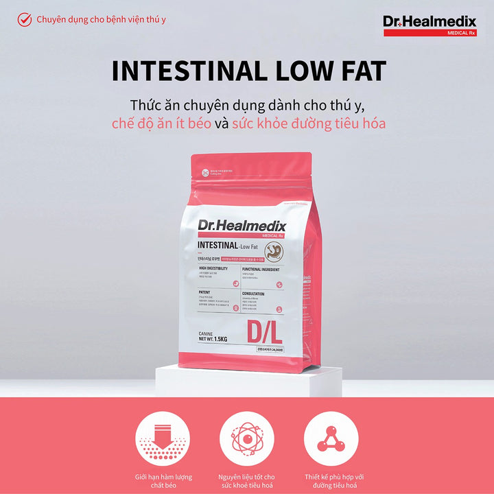 Hạt Cho Chó DR. HEALMEDIX INTESTINAL (D/L) - HỖ TRỢ ĐƯỜNG RUỘT , Túi 1.5Kg