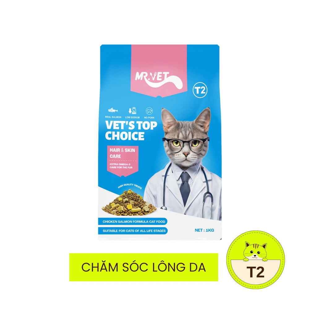 Hạt Mr.Vet Cho Mèo Mọi Lứa Tuổi, Nhiều Loại Theo Nhu Cầu, Túi 1Kg