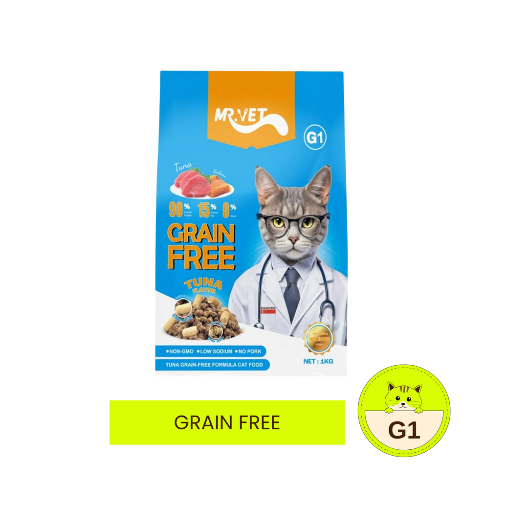 Hạt Mr.Vet Cho Mèo Mọi Lứa Tuổi, Nhiều Loại Theo Nhu Cầu, Túi 1Kg